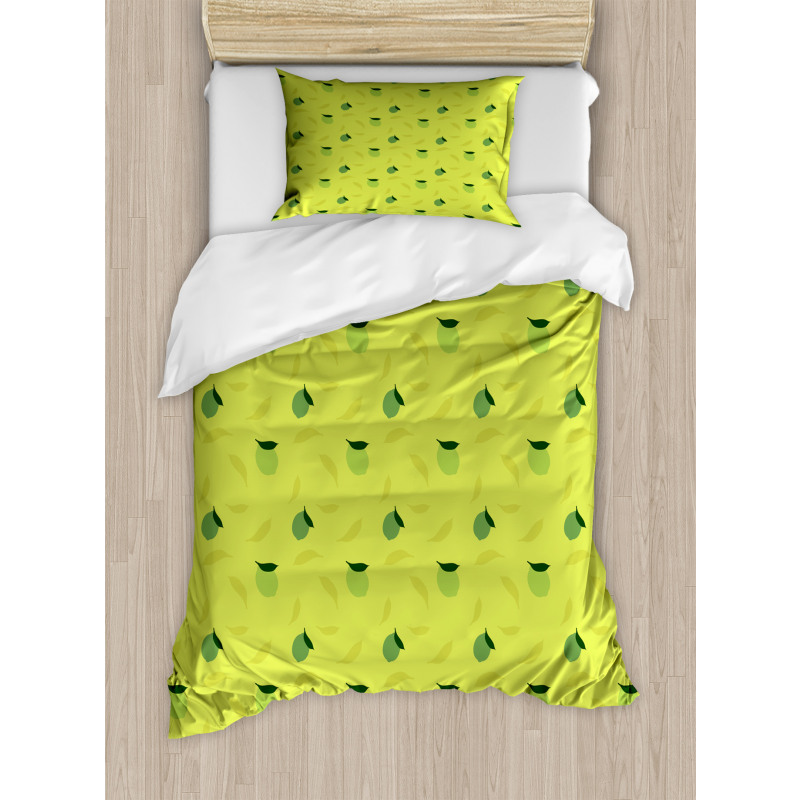 Silhouette of Citrus Fruit Duvet Cover Set