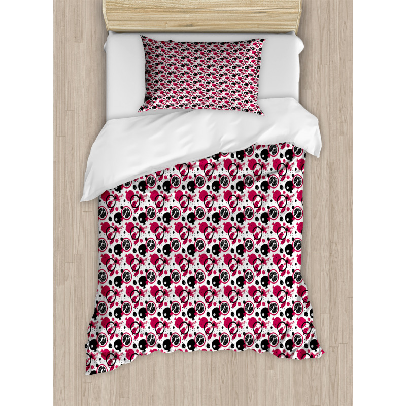 Grunge Pomegranate and Stains Duvet Cover Set