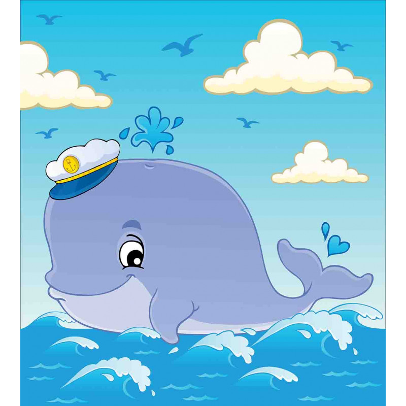 Nursery Theme Captain Whale Duvet Cover Set