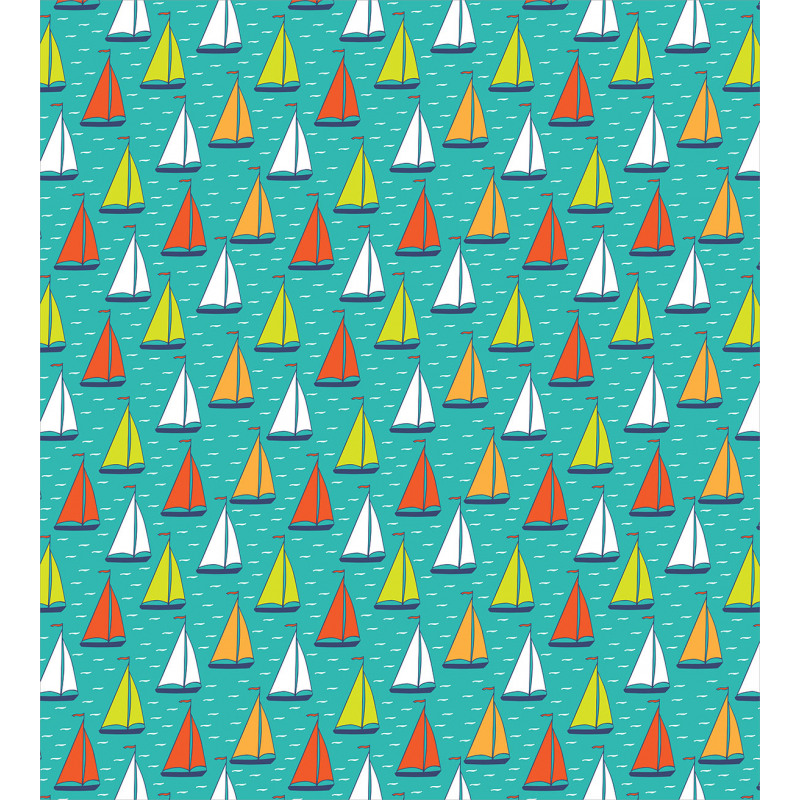 Colorful Yachts Sailing Duvet Cover Set