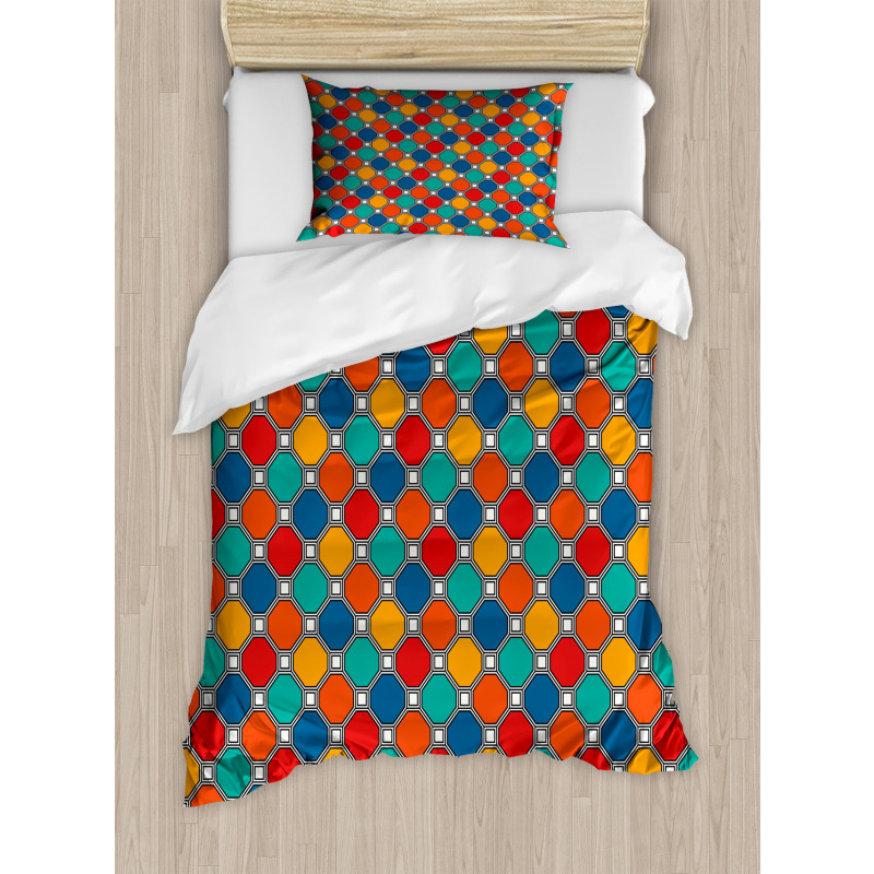 Octagons with Squares Duvet Cover Set