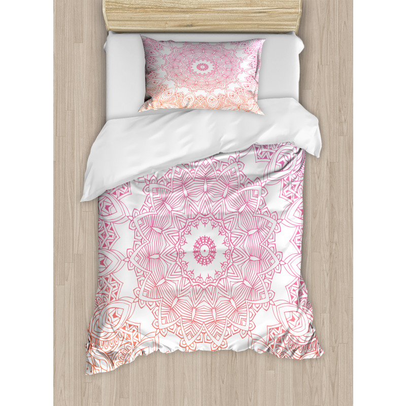 Outline Style Flowers Duvet Cover Set