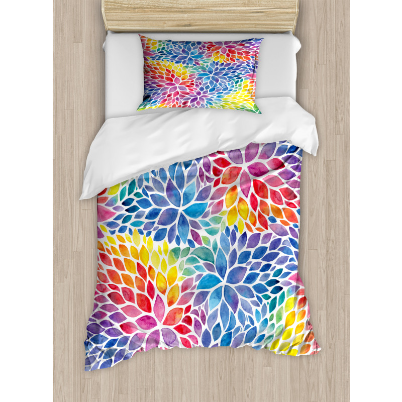 Rainbow Colored Leaves Duvet Cover Set