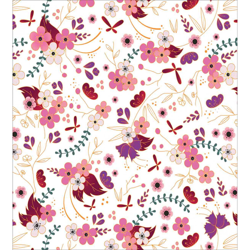 Cartoonish Flowers Duvet Cover Set