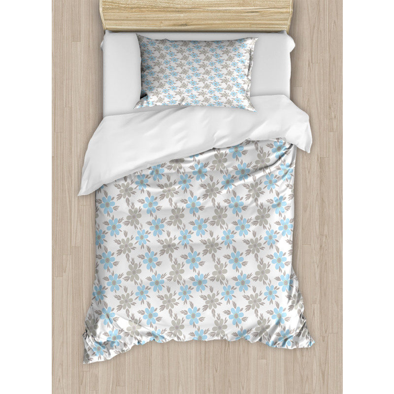 Summer Flora Blue Flowers Duvet Cover Set