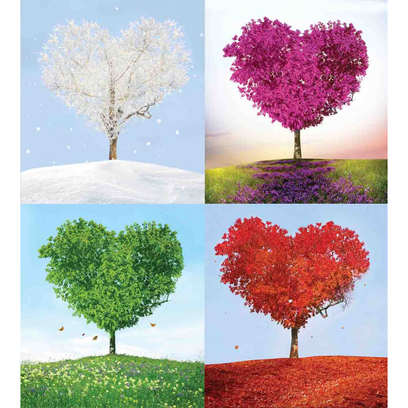 Heart Trees Pattern Duvet Cover Set