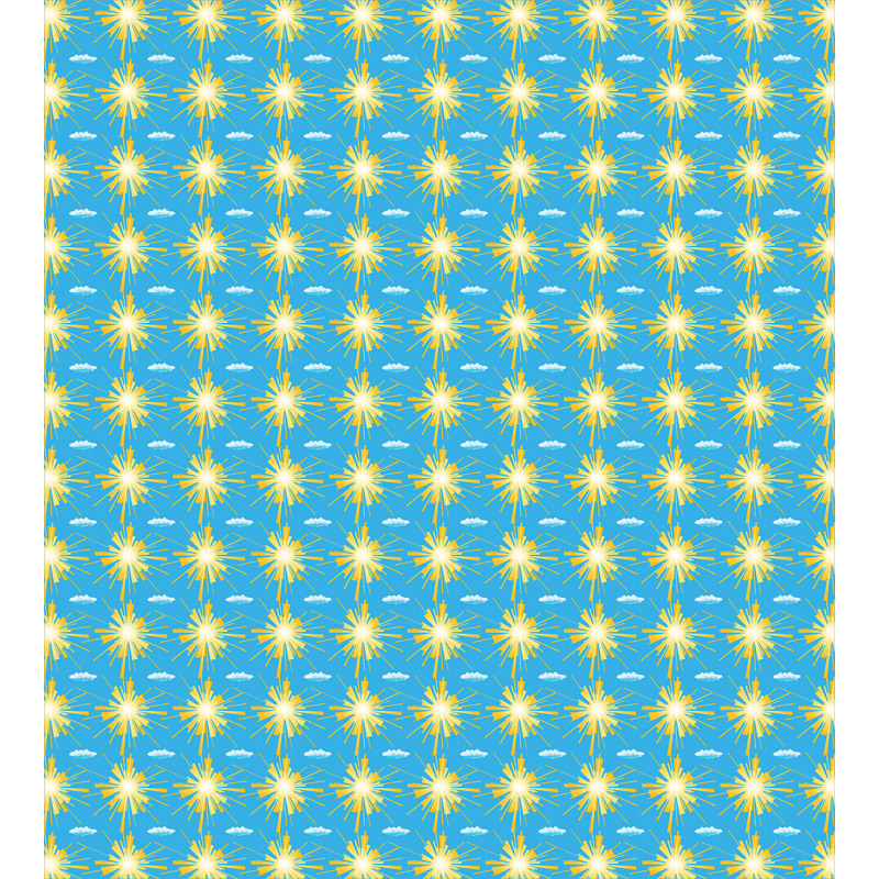 Sunny Day and Clouds Pattern Duvet Cover Set