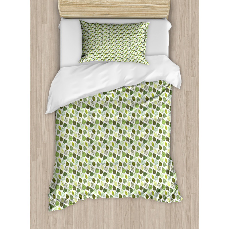 Greenery Foliage Details Duvet Cover Set