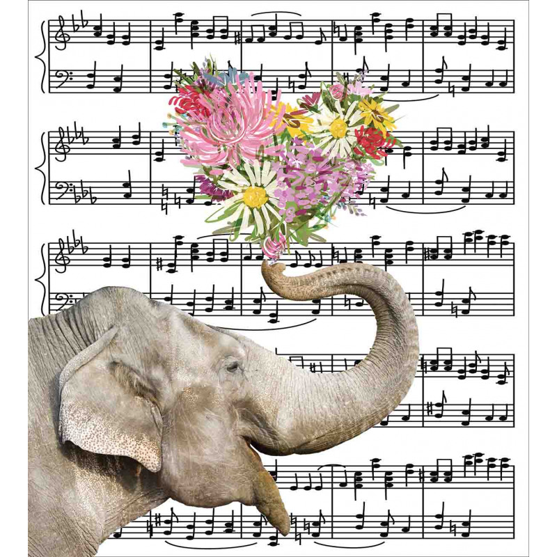 Floral Trunk Music Notes Duvet Cover Set