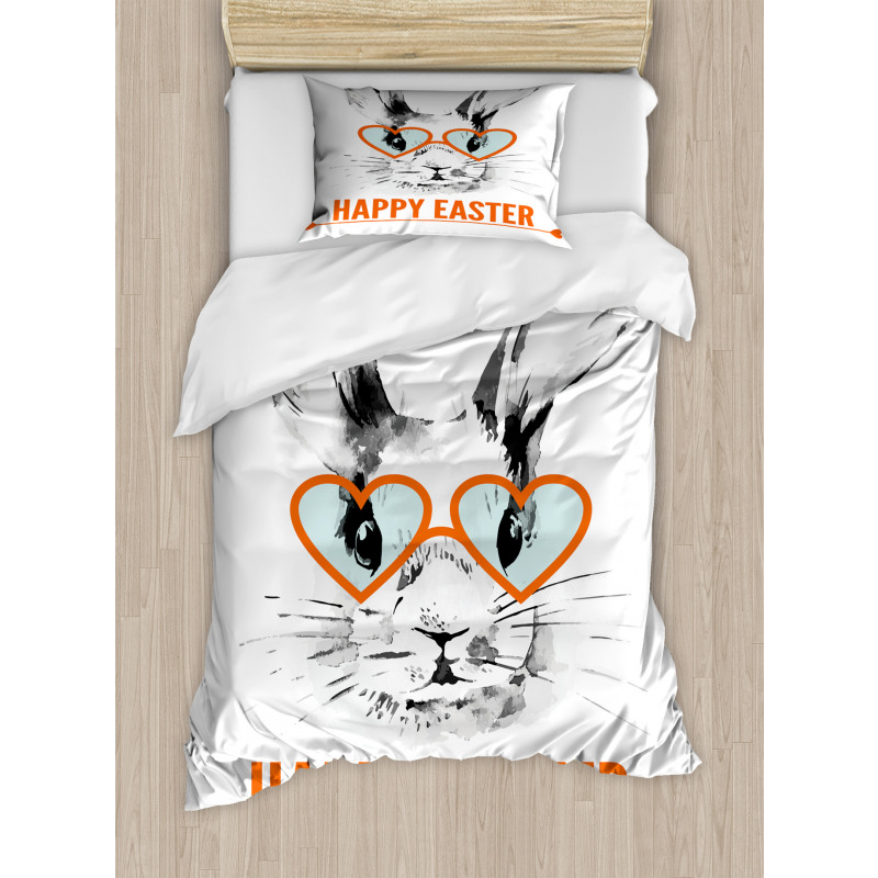 Funny Bunny Glasses Duvet Cover Set