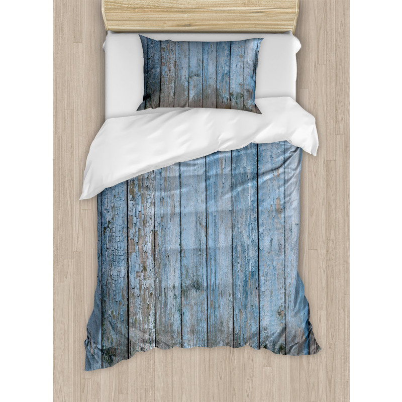 Grungy Painted Wooden Fence Duvet Cover Set