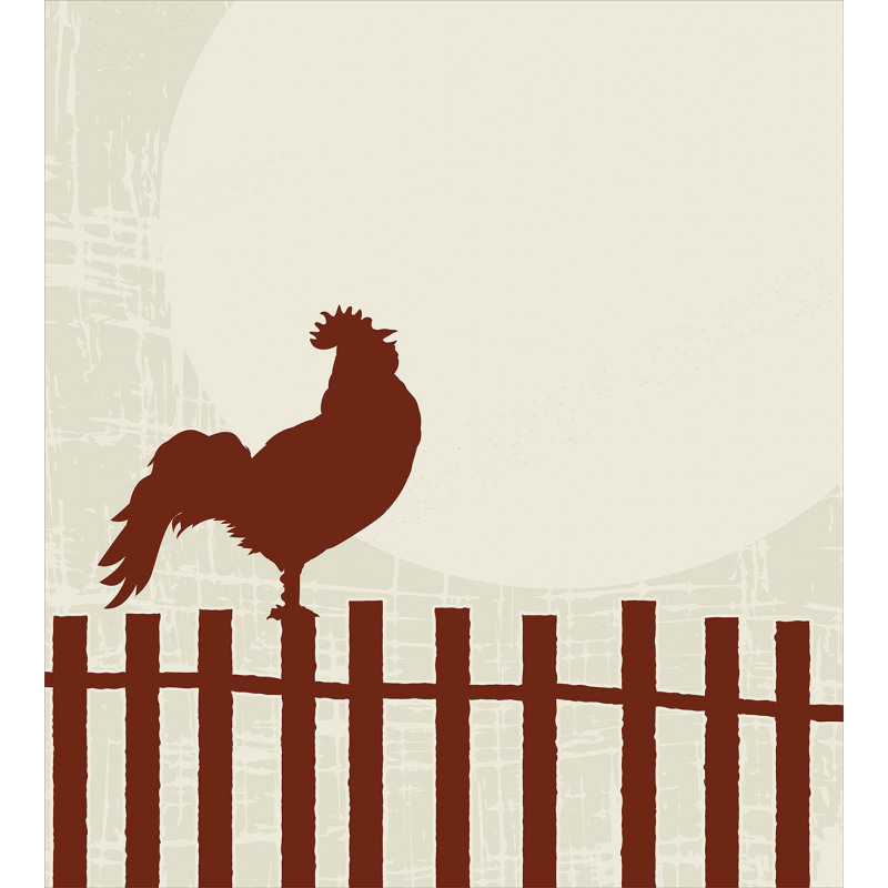 Rooster Silhouette Grunge Duvet Cover Set