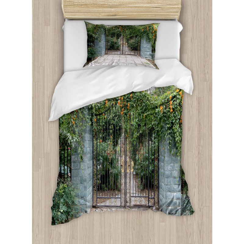 Wrought Floral Garden Gate Duvet Cover Set