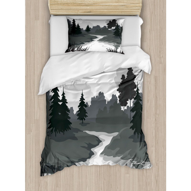 Greyscale Landscape Duvet Cover Set