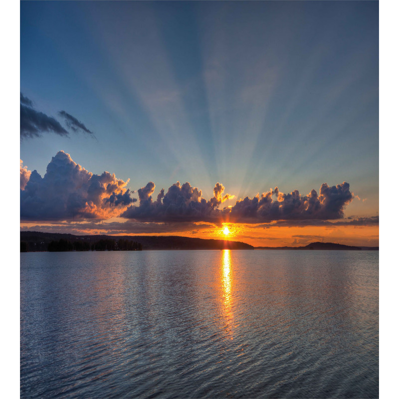 Sunset over Lake Horizon Duvet Cover Set