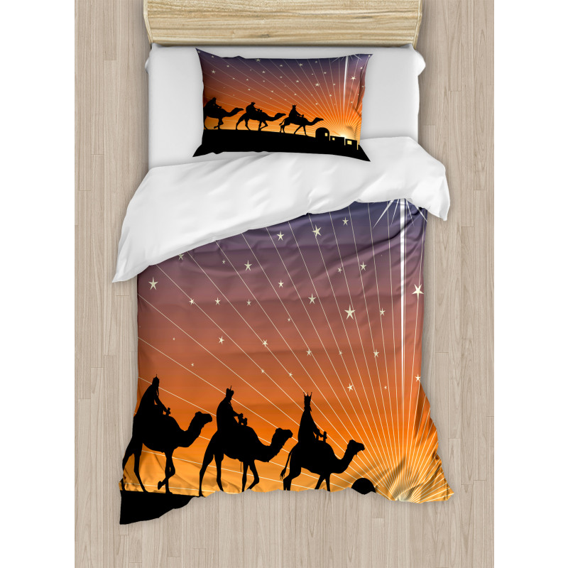 Star of Bethlehem Camel Wise Duvet Cover Set