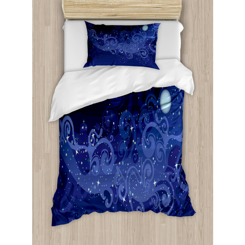 Abstract Starry Night Moon Duvet Cover Set