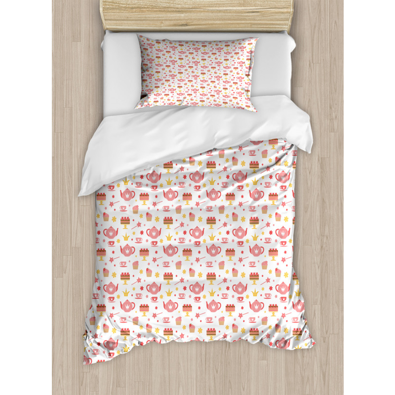 Flora Royal Tea Set Print Duvet Cover Set