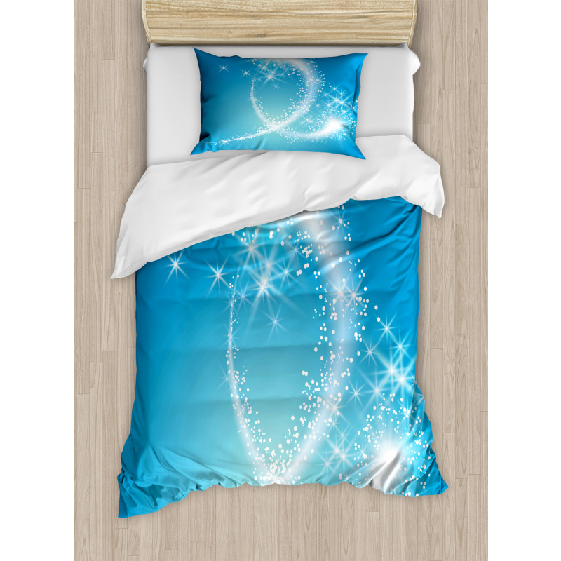 Swirling Stars with Tail Art Duvet Cover Set