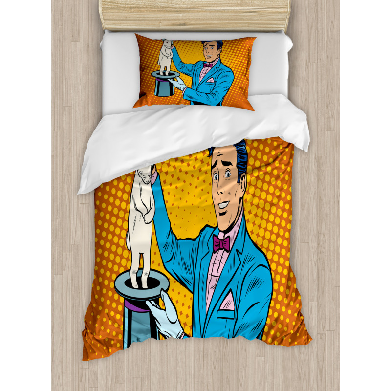 Magician Rabbit Pop Art Retro Duvet Cover Set