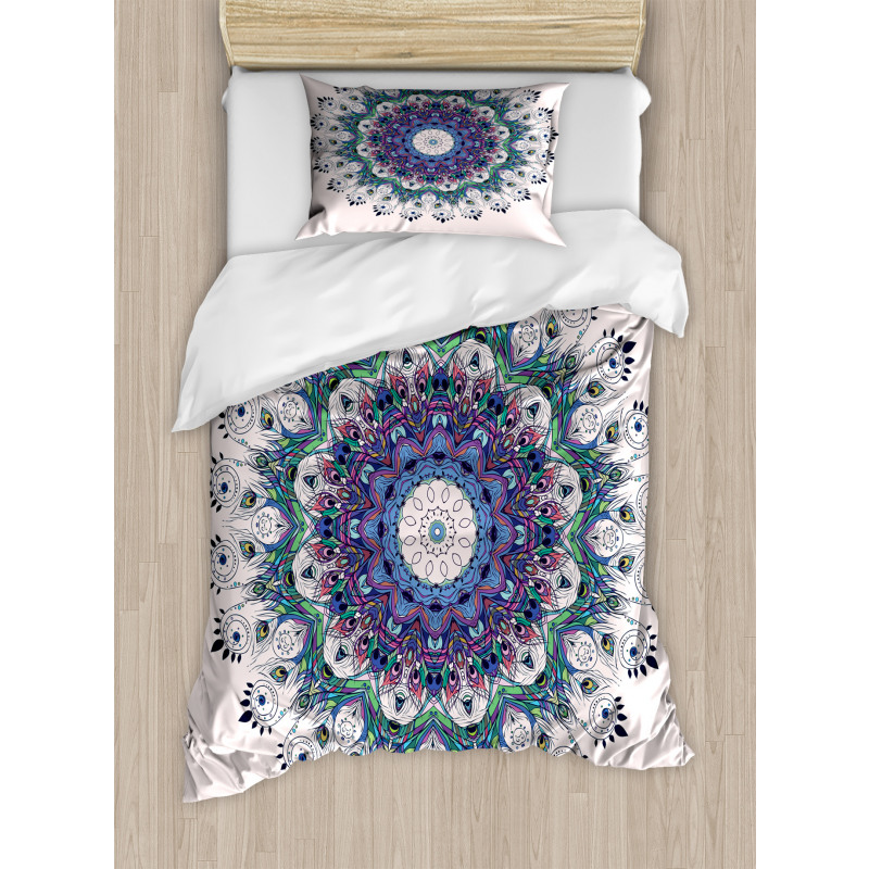 Colorful Art Peacock Duvet Cover Set