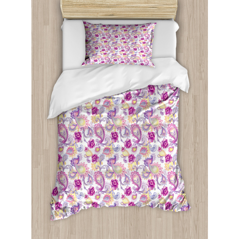 Watercolor Peonies Art Duvet Cover Set