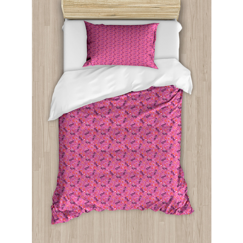 Energetic Hearts Kisses Love Duvet Cover Set