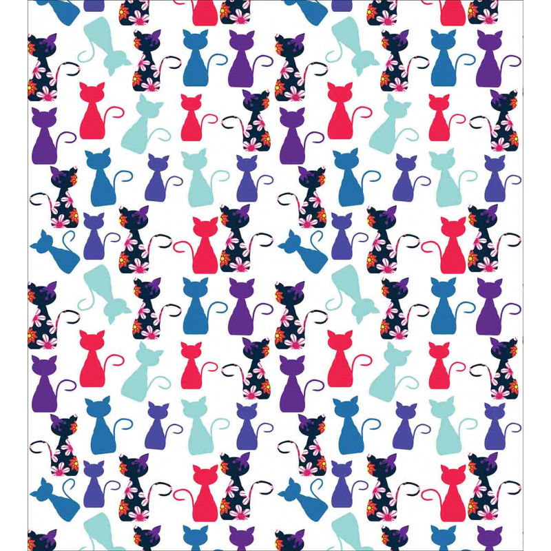 Baby Cats Flowers Colors Duvet Cover Set