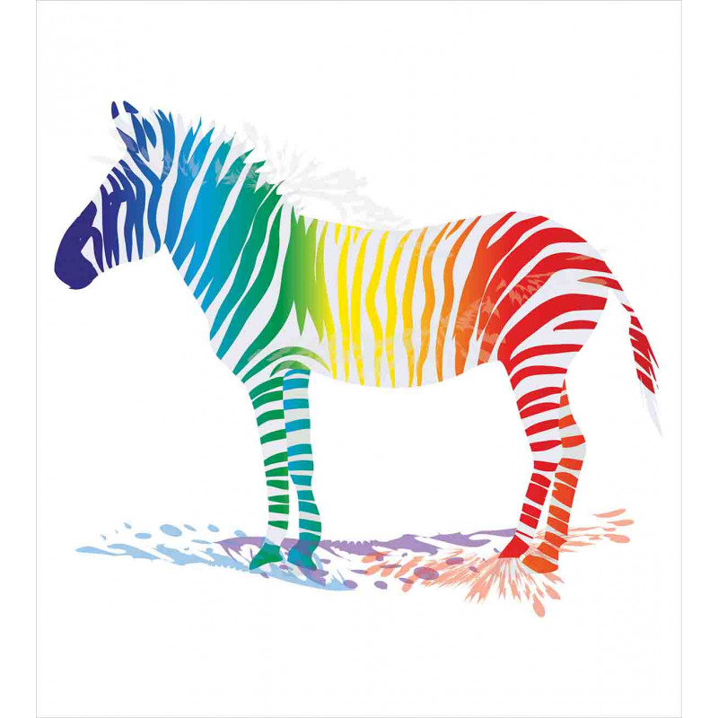 Zebra Rainbow Colors Duvet Cover Set