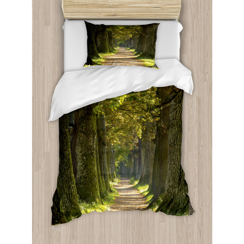 Alley with Oak Trees Duvet Cover Set