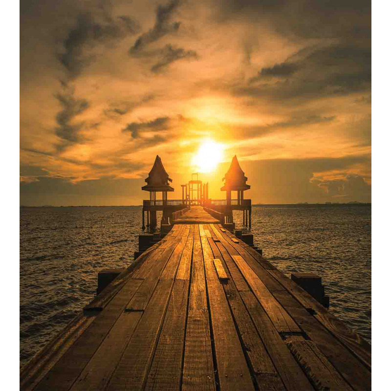 Wooden Dock Bangkok Bay Duvet Cover Set