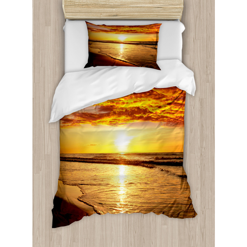 Beach Sunset Coast Duvet Cover Set