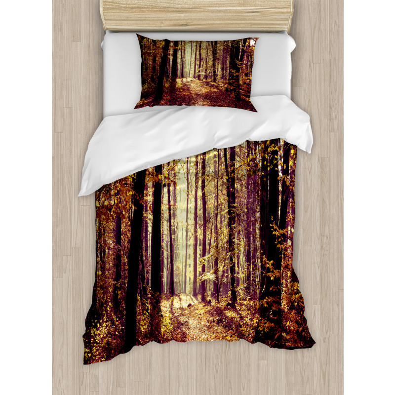 Misty Weather Forest Duvet Cover Set