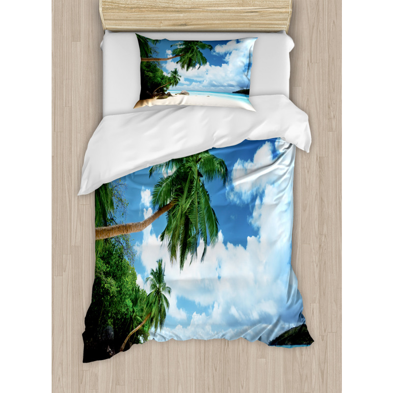 Beach on Mahe Island Duvet Cover Set