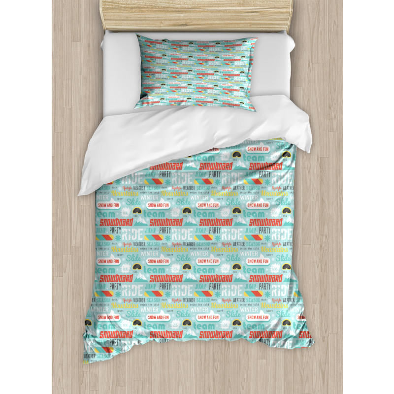 Cold Seasonal Concept Words Duvet Cover Set