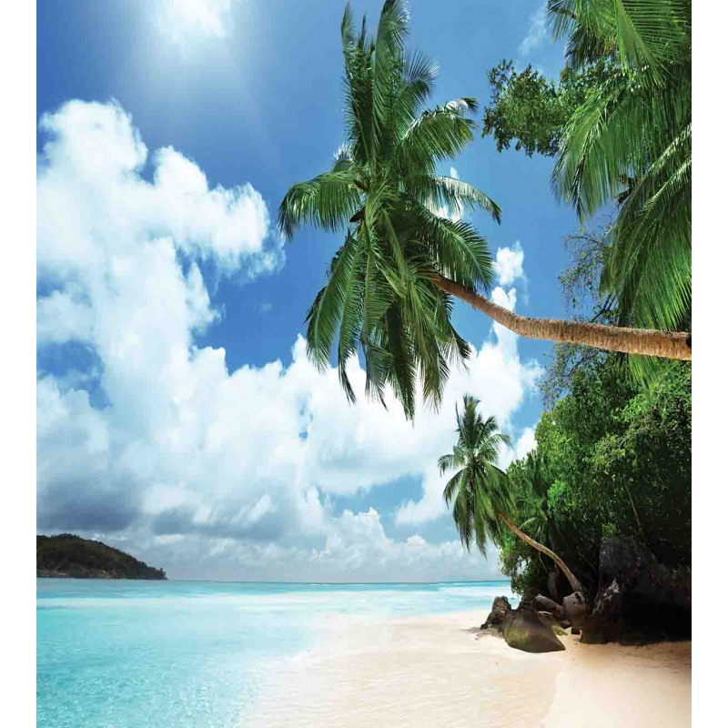 Palm Leaf Island Lagoon Duvet Cover Set