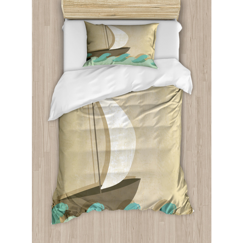 Seagulls Boating Marine Duvet Cover Set