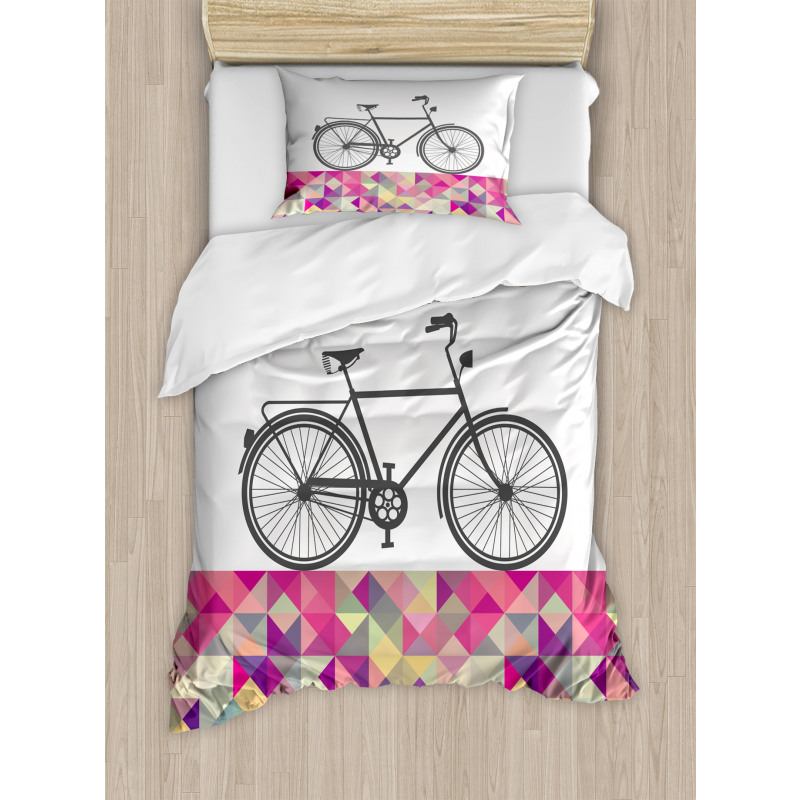 Bike over Color Mosaic Duvet Cover Set