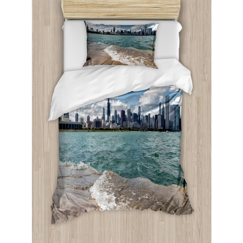 Chicago Skyline and Lake Duvet Cover Set