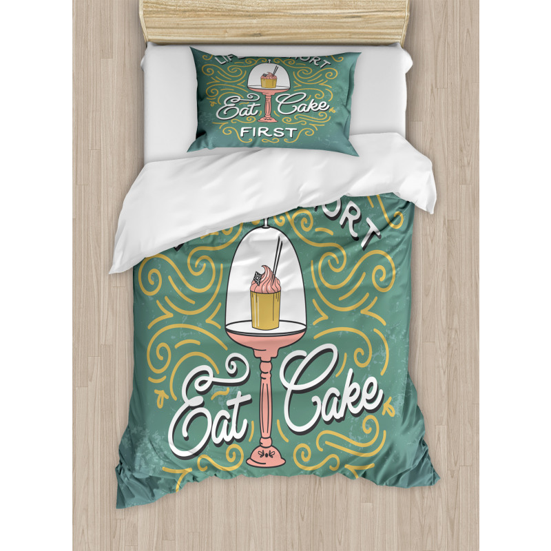 Life is Short Eat Cake First Duvet Cover Set