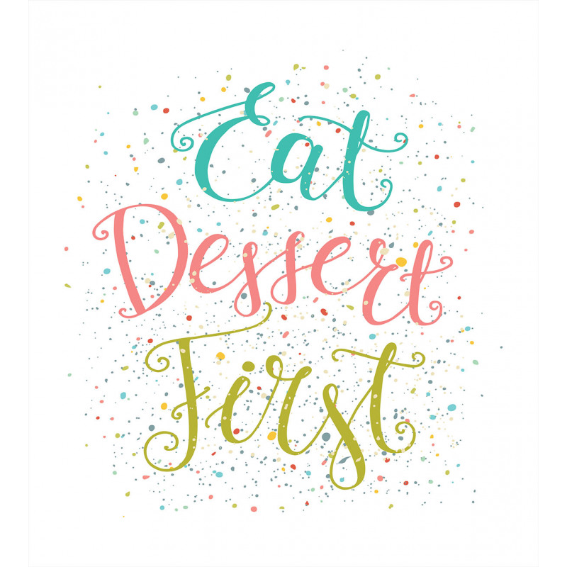 Cursive Eat Dessert First Duvet Cover Set