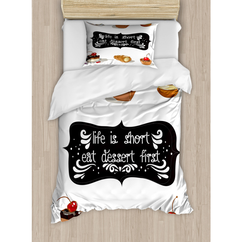 Various Dessert Doodle Duvet Cover Set