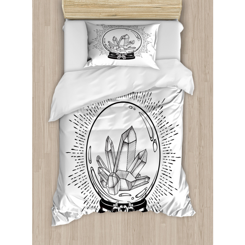 Crystal Ball with Gems Sketch Duvet Cover Set