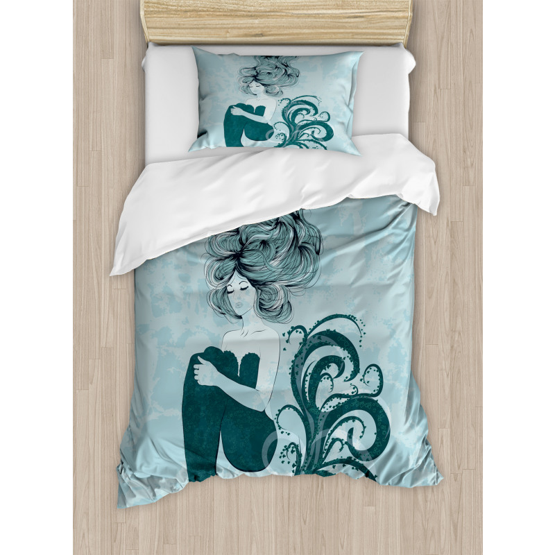 Sleeping Mermaid Duvet Cover Set