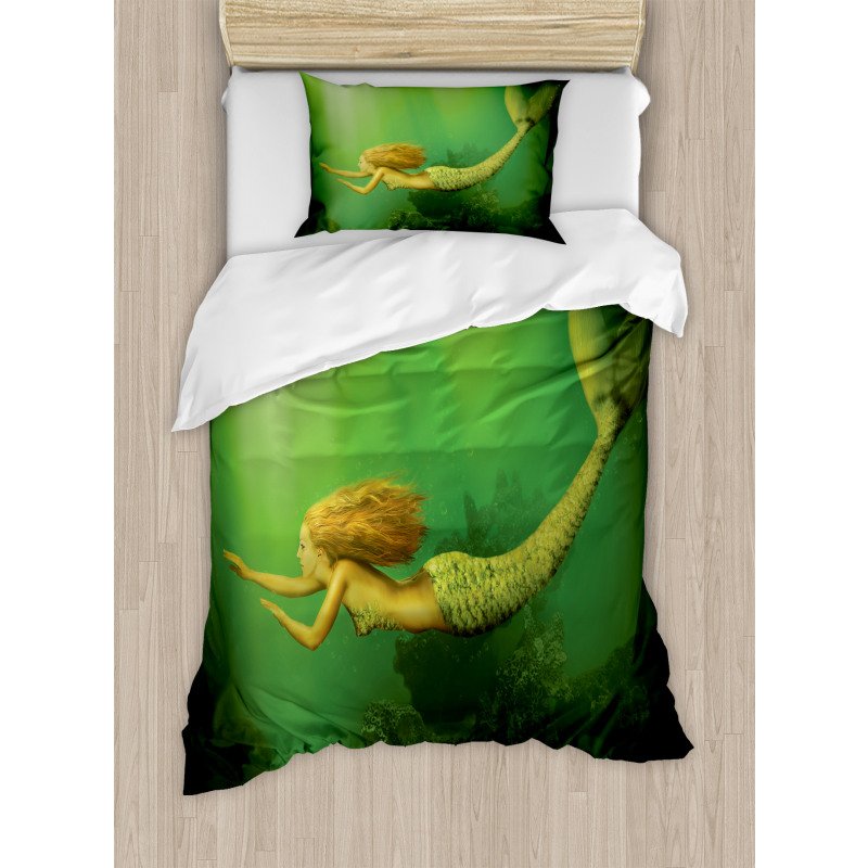 Mermaid with Fish Tail Duvet Cover Set