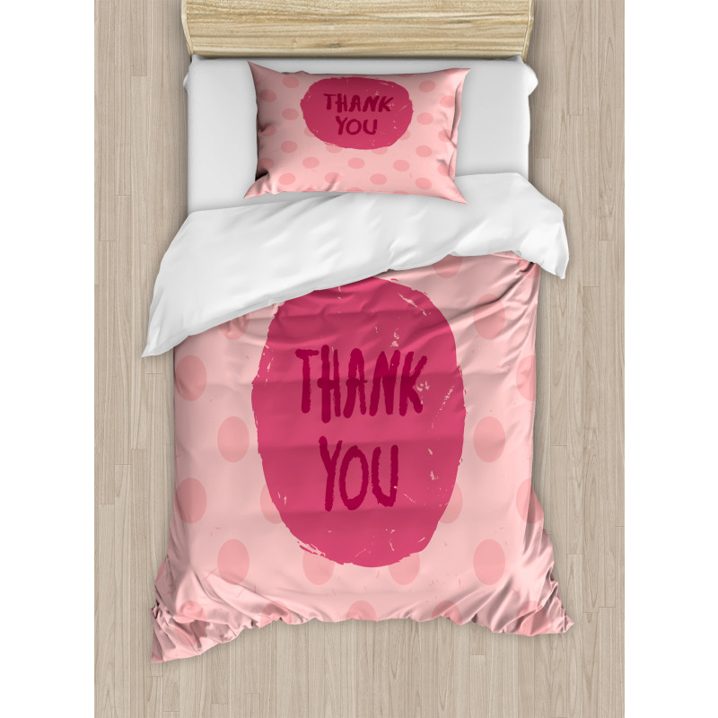 Thank You Wording Duvet Cover Set