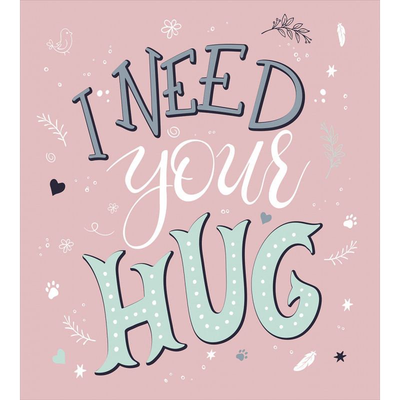 I Need Your Hug in Pastel Tone Duvet Cover Set