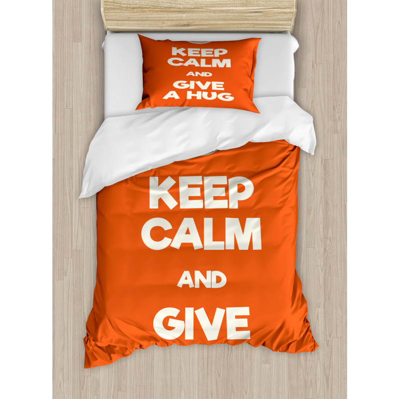 Keep Calm and Give a Hug Smile Duvet Cover Set