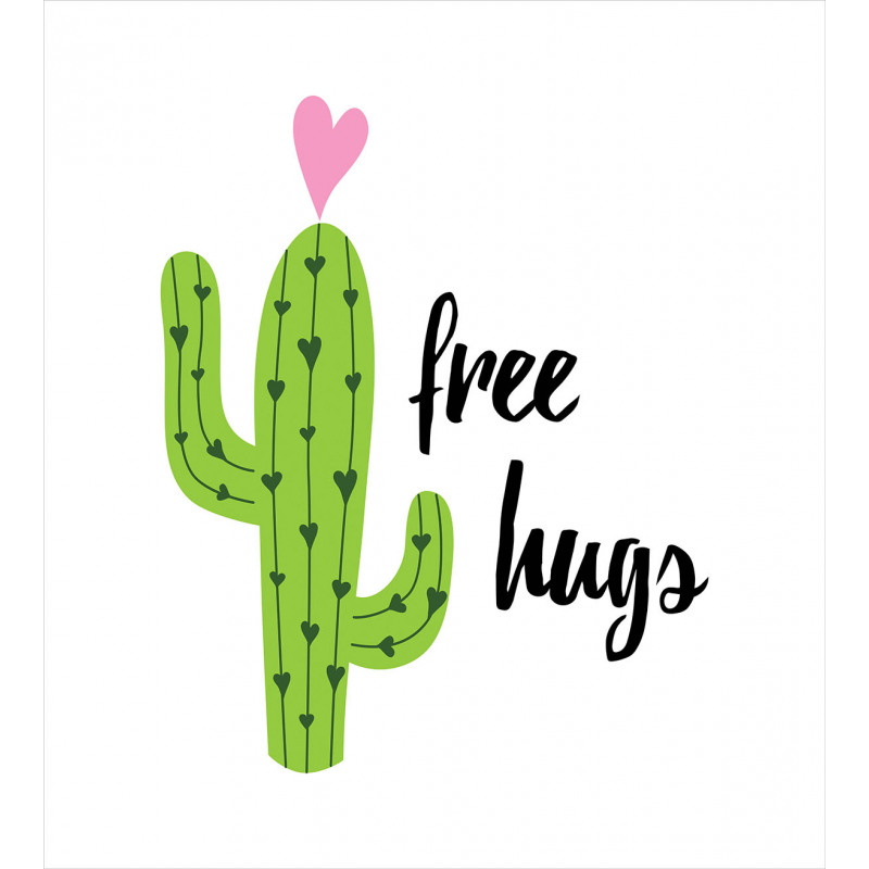 Cactus with Free Hug Words Duvet Cover Set