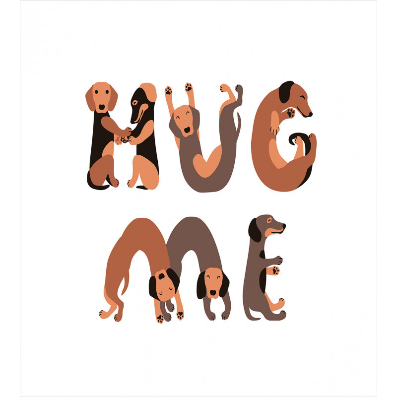 Hug Me Words with Dog Letters Duvet Cover Set